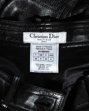 Load image into Gallery viewer, CHRISTIAN DIOR by GALLIANO F/W 2003 Black Leather Lace Up Trousers
