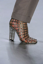 Load image into Gallery viewer, YVES SAINT LAURENT S/S 2009 Silver Cage Heels
