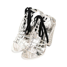 Load image into Gallery viewer, YVES SAINT LAURENT S/S 2009 Silver Cage Heels
