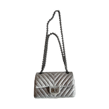 Load image into Gallery viewer, CHANEL 2.55 silver flap bag
