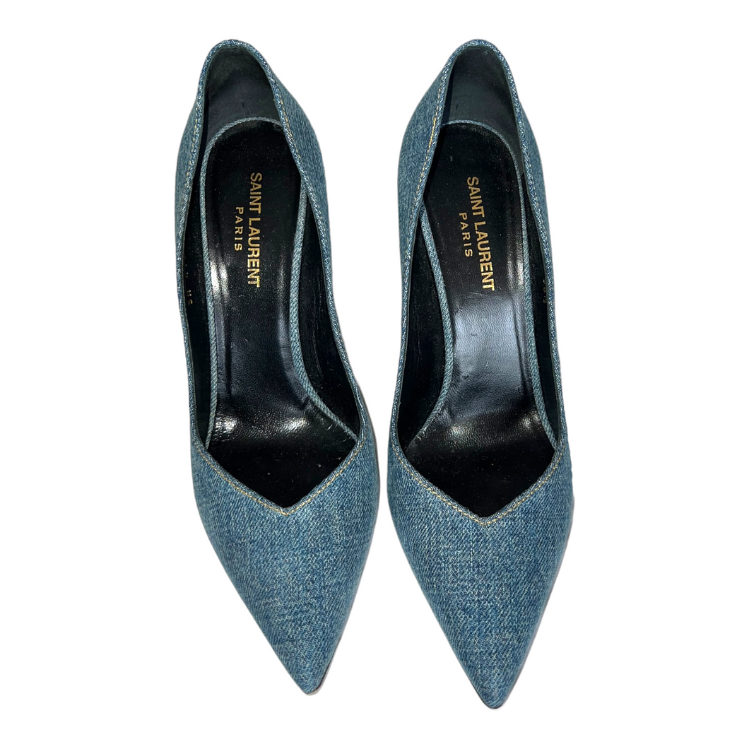 SAINT LAURENT Anja Denim Pumps